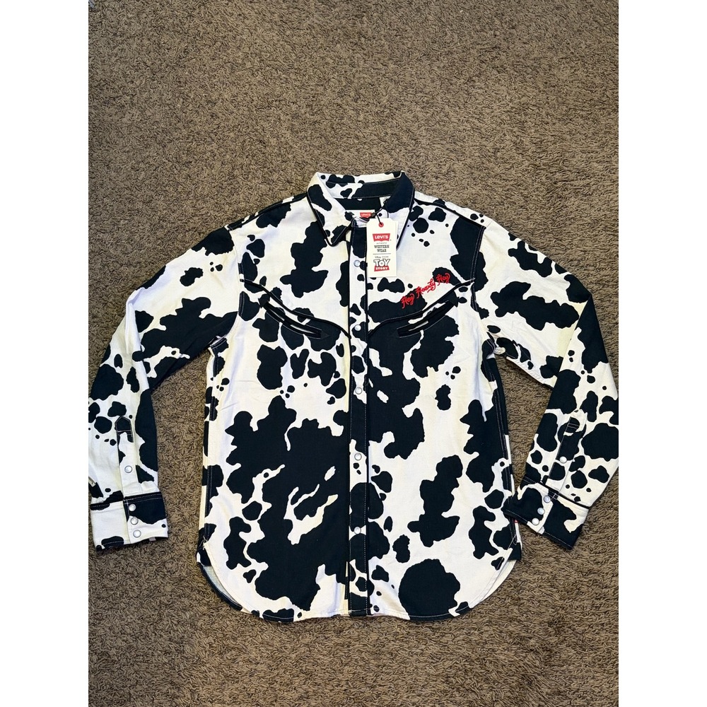Levi's x Disney Toy Story Woody Cow Print Western Shirt Medium NWT
